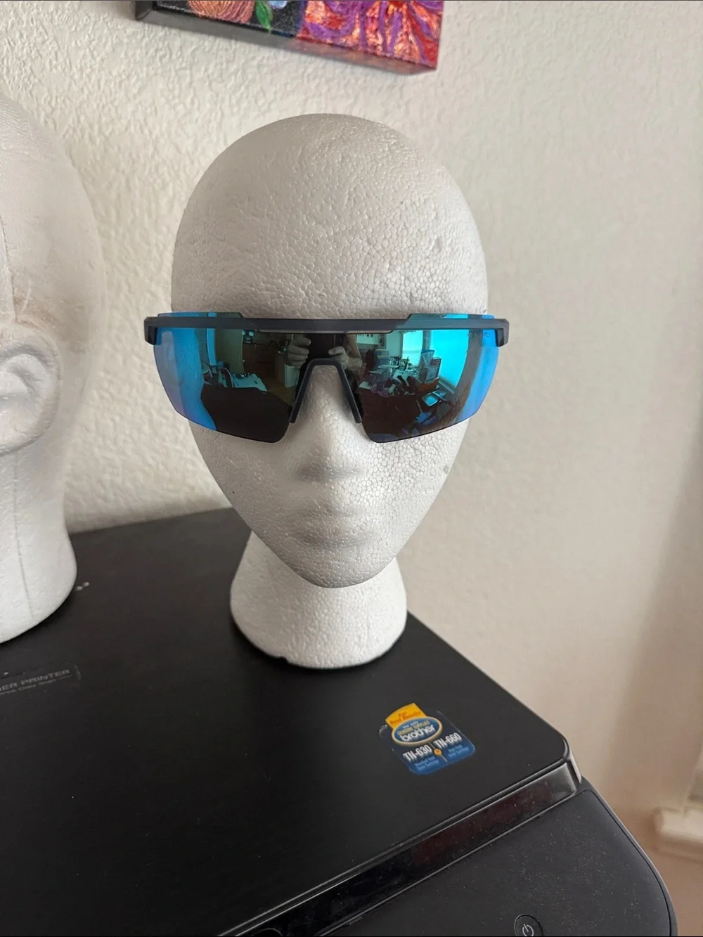 Nike windshield elite Sport Shield Sunglasses with Blue Mirrored Lenses